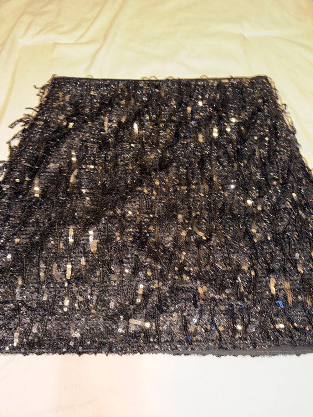 LOFT Black Sequin Fringe Mini Skirt 6 - Picture 2 of 4